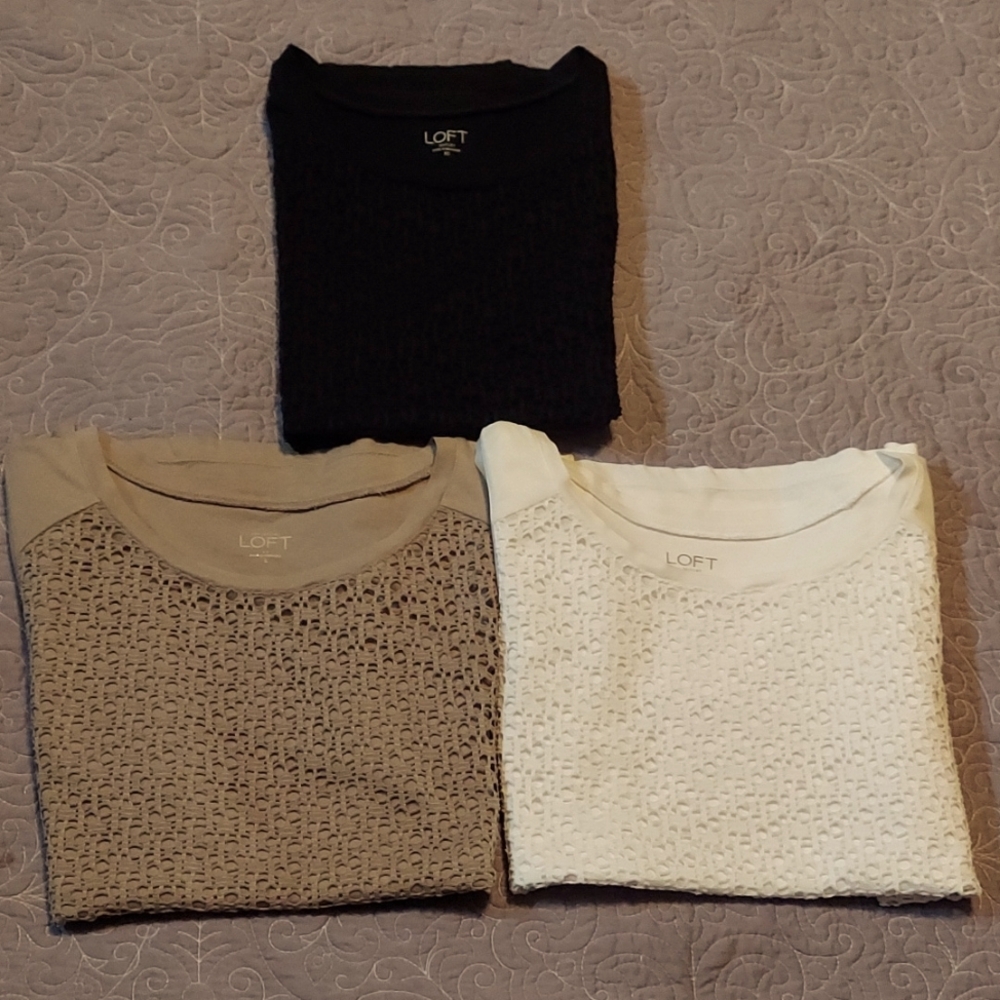 LOFT Cotton Texture Front Sleeveless Blouse 3 Colors/Sizes - Your Choice EUC